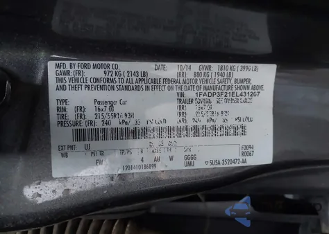 2014 Ford Focus Se из США, поврежденный, VIN 1FADP3F21EL431207